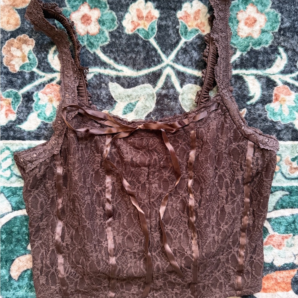 American eagle Elegant Brown Lace Women Top